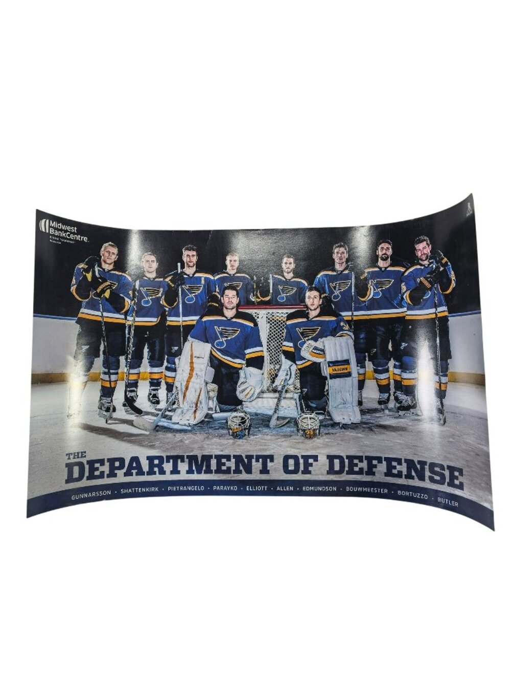 St. Louis Blues "Department Of Defense" 2016 SGA Poster 14x24" Defense & Goalies